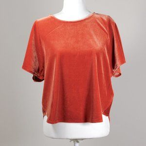 NWT Madewell Velvet Butterfly Top in Dark Cinnabar